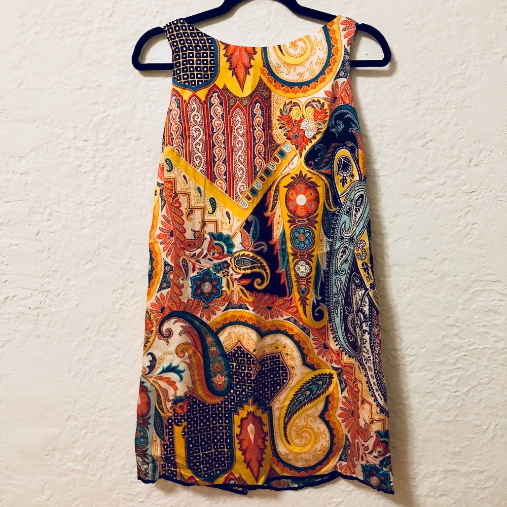 PETER HIDALGO Gorgeous Silk Short Dress Colorful